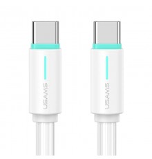 Дата кабель Usams US-SJ734 Bicolor Charging YR Ser. Type-C to Type-C 60W (1m) White