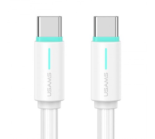 Дата кабель Usams US-SJ734 Bicolor Charging YR Ser. Type-C to Type-C 60W (1m) White Дата кабель Usams US-SJ734 Bicolor Charging YR Ser. Type-C to Type-C 60W (1m) White