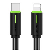 Дата кабель Usams US-SJ735 Bicolor Charging YR Ser. Type-C to Lightning 30W (1m) Black