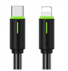 Дата кабель Usams US-SJ735 Bicolor Charging YR Ser. Type-C to Lightning 30W (1m) Black