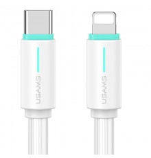 Дата кабель Usams US-SJ735 Bicolor Charging YR Ser. Type-C to Lightning 30W (1m) White
