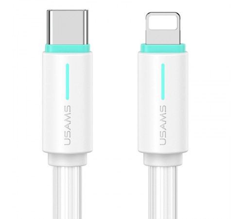 Дата кабель Usams US-SJ735 Bicolor Charging YR Ser. Type-C to Lightning 30W (1m) White