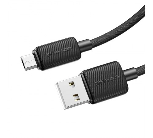 Дата кабель Usams US-SJ690 Striped KY Ser. USB to MicroUSB 2A (1m) Black