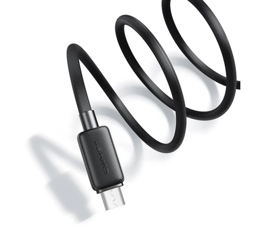 Дата кабель Usams US-SJ690 Striped KY Ser. USB to MicroUSB 2A (1m) Black
