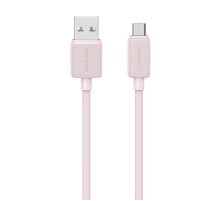 Дата кабель Usams US-SJ690 Striped KY Ser. USB to MicroUSB 2A (1m) Pink