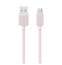 Дата кабель Usams US-SJ690 Striped KY Ser. USB to MicroUSB 2A (1m) Pink
