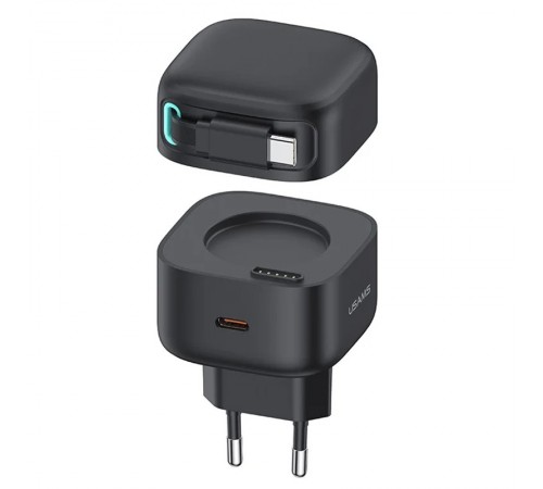 МЗП Usams US-CC202 GaN With Type-C Magnetic Retractable Cable Module XMF Ser. 35W (2USB-C) Black МЗП Usams US-CC202 GaN With Type-C Magnetic Retractable Cable Module XMF Ser. 35W (2USB-C) Black
