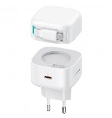 МЗП Usams US-CC202 GaN With Type-C Magnetic Retractable Cable Module XMF Ser. 35W (2USB-C) White
