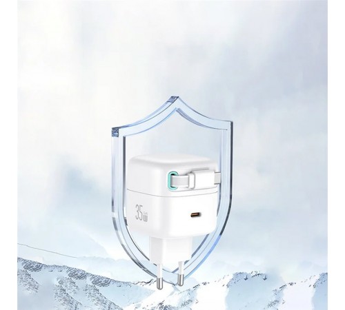 МЗП Usams US-CC202 GaN With Type-C Magnetic Retractable Cable Module XMF Ser. 35W (2USB-C) White МЗП Usams US-CC202 GaN With Type-C Magnetic Retractable Cable Module XMF Ser. 35W (2USB-C) White