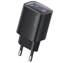 МЗП Usams US-CC229 GaN Digital Display XC Ser. 30W (1USB-A/1C) Black