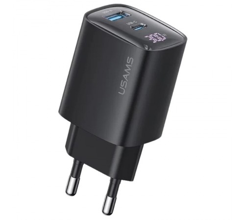МЗП Usams US-CC229 GaN Digital Display XC Ser. 30W (1USB-A/1C) Black МЗП Usams US-CC229 GaN Digital Display XC Ser. 30W (1USB-A/1C) Black