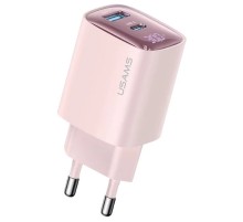 МЗП Usams US-CC229 GaN Digital Display XC Ser. 30W (1USB-A/1C) Pink