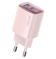 МЗП Usams US-CC229 GaN Digital Display XC Ser. 30W (1USB-A/1C) Pink