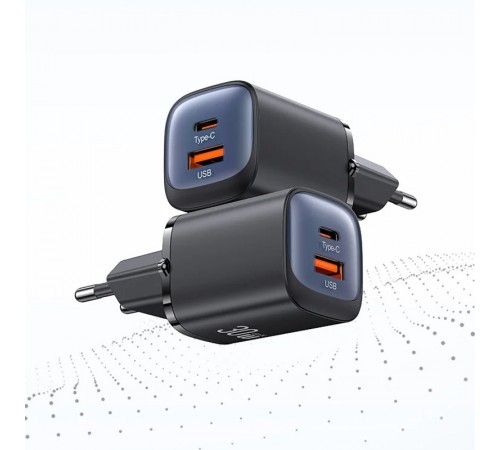 МЗП Usams US-CC254 GaN HC Ser. 30W (1USB-A/1C) Black МЗП Usams US-CC254 GaN HC Ser. 30W (1USB-A/1C) Black