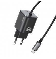 МЗП Usams US-CC261 GaN JC Ser. 20W (2USB-C) + кабель Type-C to Type-C Black