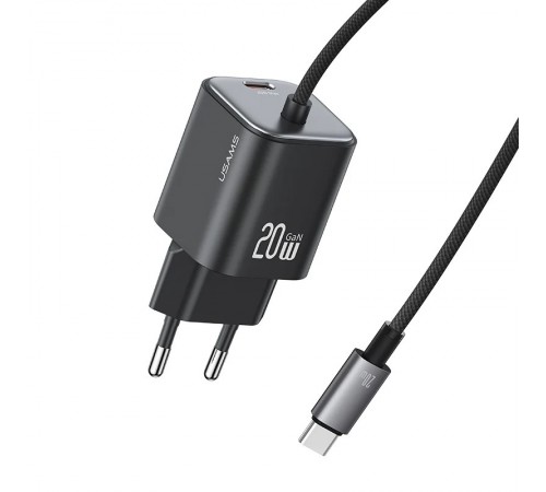 МЗП Usams US-CC261 GaN JC Ser. 20W (2USB-C) + кабель Type-C to Type-C Black МЗП Usams US-CC261 GaN JC Ser. 20W (2USB-C) + кабель Type-C to Type-C Black