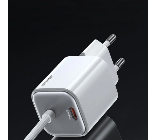 МЗП Usams US-CC261 GaN JC Ser. 20W (2USB-C) + кабель Type-C to Type-C White МЗП Usams US-CC261 GaN JC Ser. 20W (2USB-C) + кабель Type-C to Type-C White