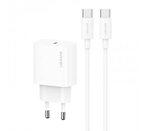 МЗП Usams US-CC226 Kit-Yi Ser. 20W (1USB-C) + кабель Type-C to Type-C White МЗП Usams US-CC226 Kit-Yi Ser. 20W (1USB-C) + кабель Type-C to Type-C White