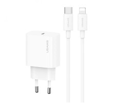 МЗП Usams US-CC226 Kit-Yi Ser. 20W (1USB-C) + кабель Type-C to Lightning White
