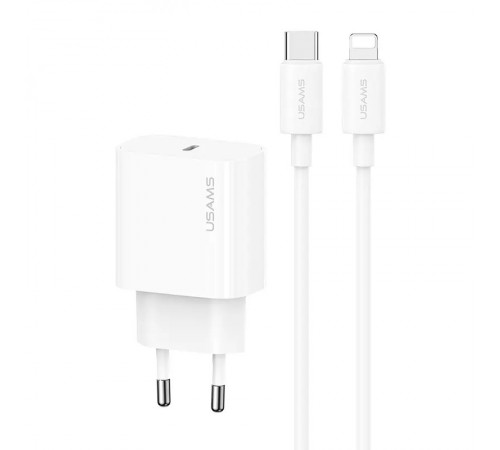 МЗП Usams US-CC226 Kit-Yi Ser. 20W (1USB-C) + кабель Type-C to Lightning White МЗП Usams US-CC226 Kit-Yi Ser. 20W (1USB-C) + кабель Type-C to Lightning White