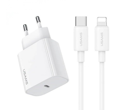 МЗП Usams US-CC226 Kit-Yi Ser. 20W (1USB-C) + кабель Type-C to Lightning White МЗП Usams US-CC226 Kit-Yi Ser. 20W (1USB-C) + кабель Type-C to Lightning White
