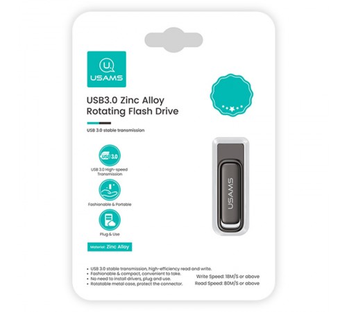 Флеш накопичувач USAMS US-ZB336 USB3.0 Zinc Alloy Flash Drive 32Gb Tarnish