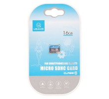 Карта пам'яті USAMS US-ZB093 TF High Speed Card 16 Gb (по adapter) Blue