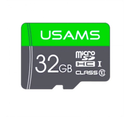 Карта пам'яті USAMS US-ZB094 TF High Speed Card 32 Gb (по adapter) Green Карта пам'яті USAMS US-ZB094 TF High Speed Card 32 Gb (по adapter) Green