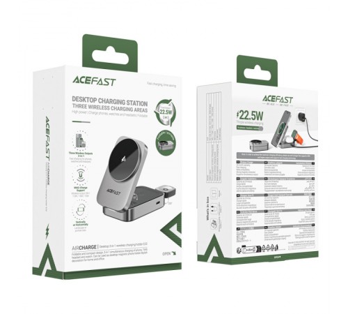 БЗП Acefast E22 desktop 3-in-1 Metal gray БЗП Acefast E22 desktop 3-in-1 Metal gray