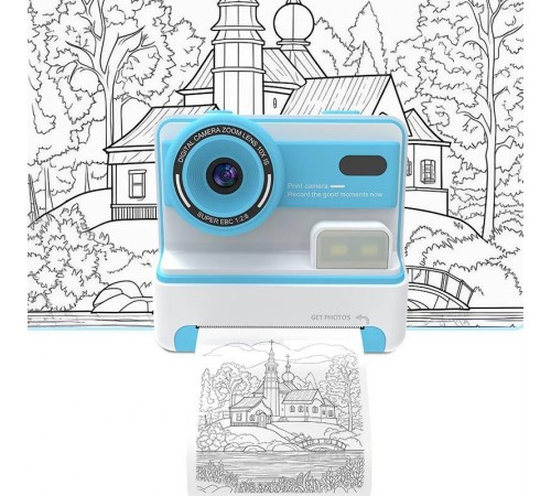 Дитяча фотокамера моментальним друку D101 Blue Дитяча фотокамера моментальним друку D101 Blue