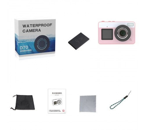 Дитяча водонепроникна цифрова камера D70 Pink Дитяча водонепроникна цифрова камера D70 Pink