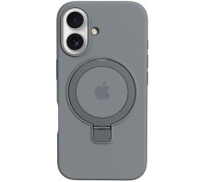 Чохол Silicone Case Full Protective with Ring для Apple iPhone 16 (6.1") Grey