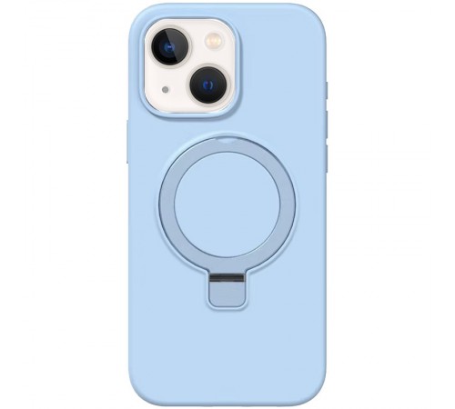 Чохол Silicone Case Full Protective NO LOGO with Ring для Apple iPhone 13 / 14 (6.1") Blue