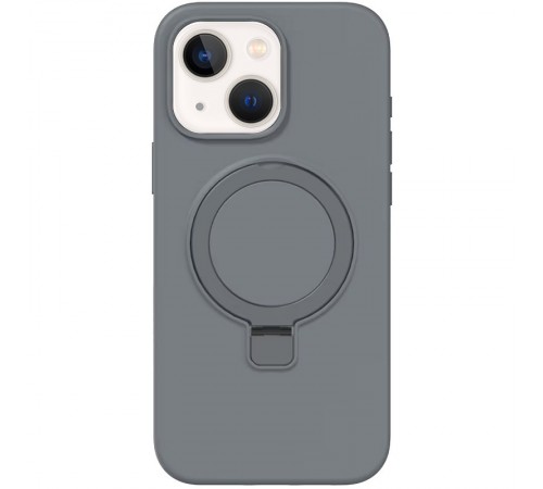 Чохол Silicone Case Full Protective NO LOGO with Ring для Apple iPhone 13 / 14 (6.1") Grey