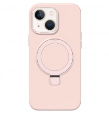 Чохол Silicone Case Full Protective NO LOGO with Ring для Apple iPhone 13 / 14 (6.1") Pink