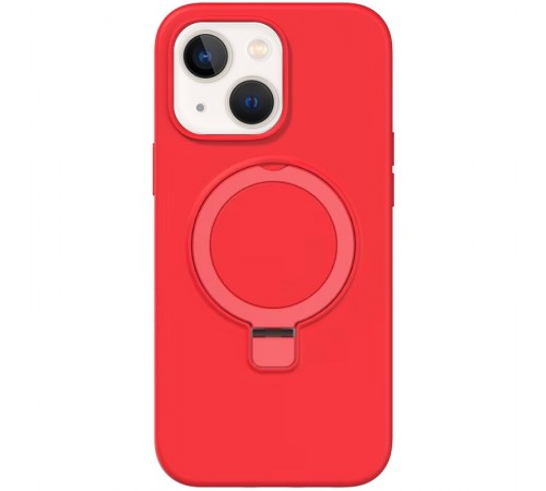 Чохол Silicone Case Full Protective NO LOGO with Ring для Apple iPhone 13 / 14 (6.1") Red