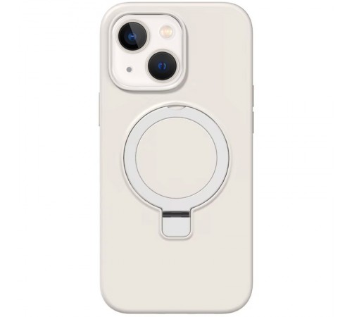 Чохол Silicone Case Full Protective NO LOGO with Ring для Apple iPhone 13 / 14 (6.1") White