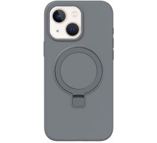 Чохол Silicone Case Full Protective NO LOGO with Ring для Apple iPhone 15 (6.1") Grey