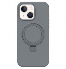 Чохол Silicone Case Full Protective NO LOGO with Ring для Apple iPhone 15 (6.1") Grey