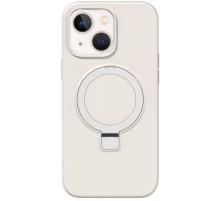 Чохол Silicone Case Full Protective NO LOGO with Ring для Apple iPhone 15 (6.1") White