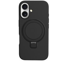 Чохол Silicone Case Full Protective NO LOGO with Ring для Apple iPhone 16 (6.1") Black