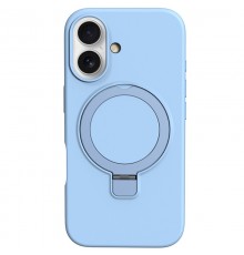 Чохол Silicone Case Full Protective NO LOGO with Ring для Apple iPhone 16 (6.1") Blue
