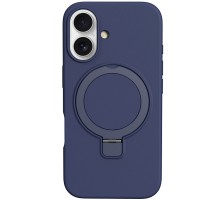 Чохол Silicone Case Full Protective NO LOGO with Ring для Apple iPhone 16 (6.1") Dark Blue