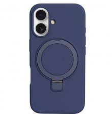 Чохол Silicone Case Full Protective NO LOGO with Ring для Apple iPhone 16 (6.1") Dark Blue