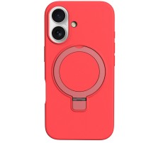 Чохол Silicone Case Full Protective NO LOGO with Ring для Apple iPhone 16 (6.1") Red
