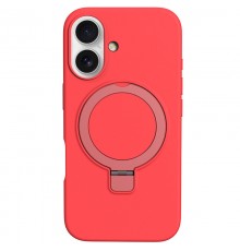 Чохол Silicone Case Full Protective NO LOGO with Ring для Apple iPhone 16 (6.1") Red