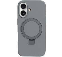 Чохол Silicone Case Full Protective NO LOGO with Ring для Apple iPhone 16 Plus (6.7") Grey