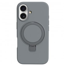 Чохол Silicone Case Full Protective NO LOGO with Ring для Apple iPhone 16 Plus (6.7") Grey