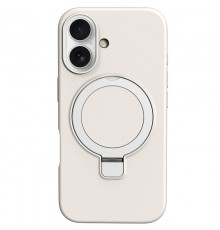 Чохол Silicone Case Full Protective NO LOGO with Ring для Apple iPhone 16 Plus (6.7") White