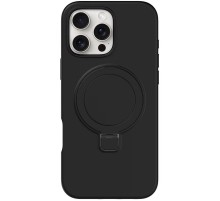 Чохол Silicone Case Full Protective NO LOGO with Ring для Apple iPhone 16 Pro (6.3") Black